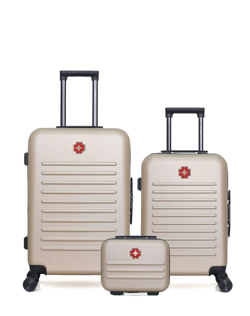 SWISS KOPPER – 3er-Pack – Mittelgroßer Koffer, Handgepäck und Kosmetikkoffer WIL