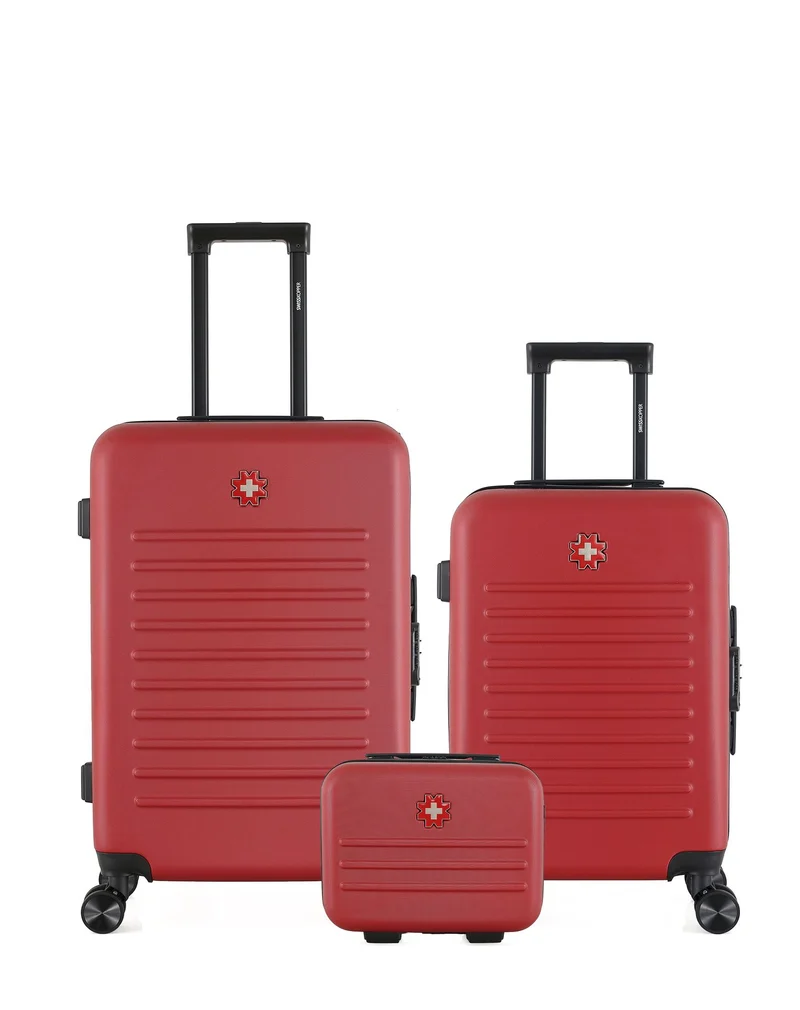 SWISS KOPPER – 3er-Pack – Mittelgroßer Koffer, Handgepäck und Kosmetikkoffer WIL