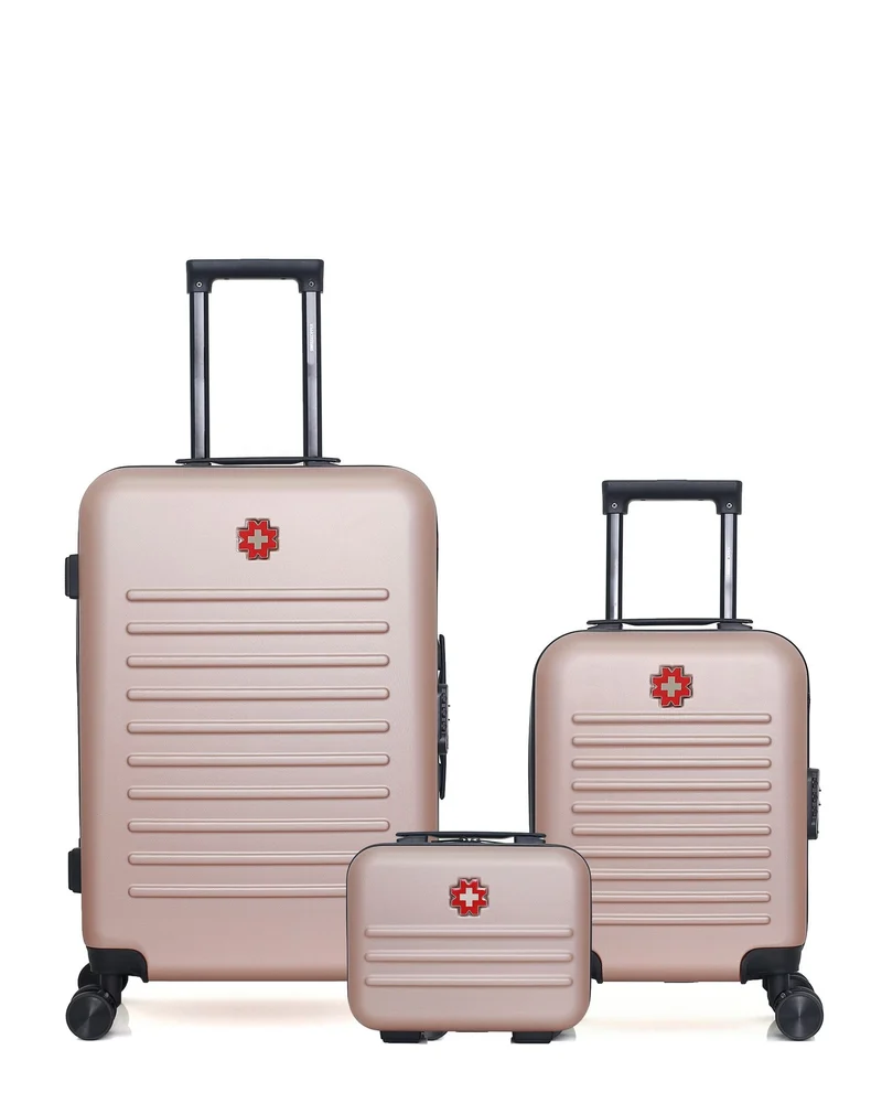 SWISS KOPPER – 3er-Pack – Mittelgroßer Koffer, Handgepäck XXS und Kosmetikkoffer WIL