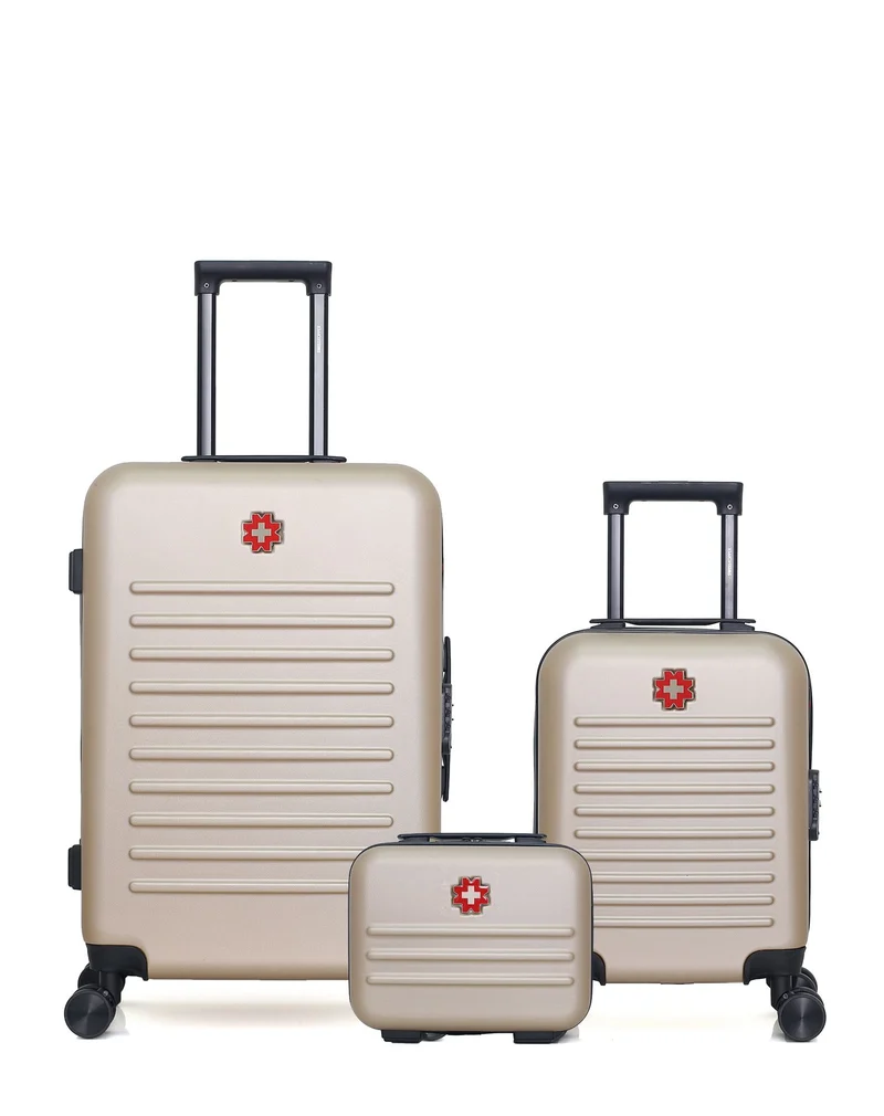 SWISS KOPPER – 3er-Pack – Mittelgroßer Koffer, Handgepäck XXS und Kosmetikkoffer WIL