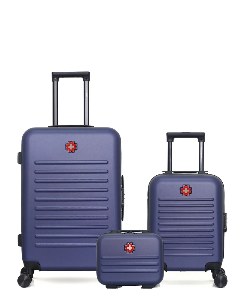 SWISS KOPPER – 3er-Pack – Mittelgroßer Koffer, Handgepäck XXS und Kosmetikkoffer WIL