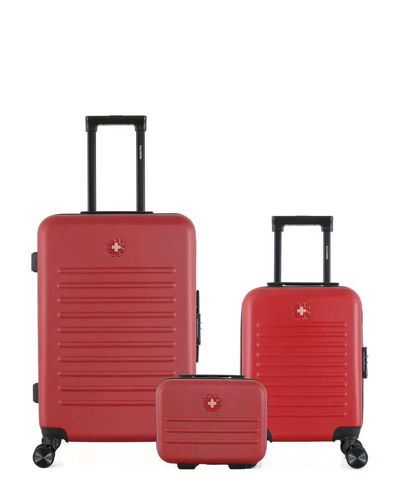 SWISS KOPPER – 3er-Pack – Mittelgroßer Koffer, Handgepäck XXS und Kosmetikkoffer WIL
