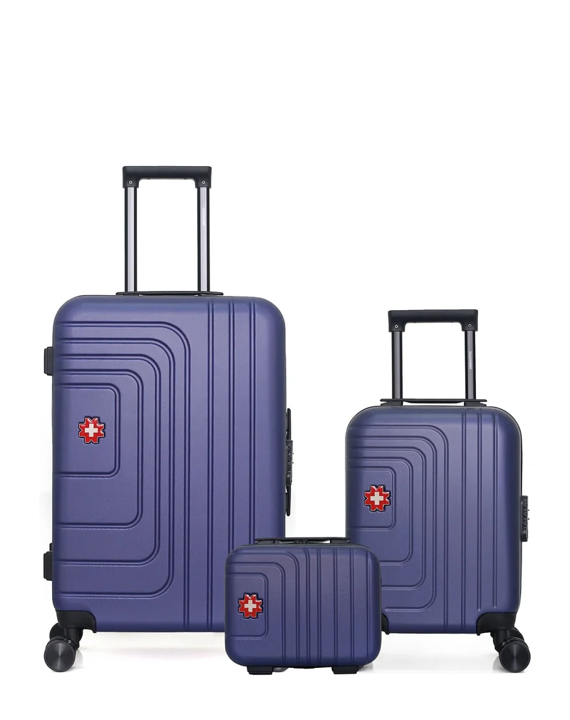 SWISS KOPPER – 3er-Pack – Mittelgroßer Koffer, Handgepäck XXS und Kosmetikkoffer RUTI