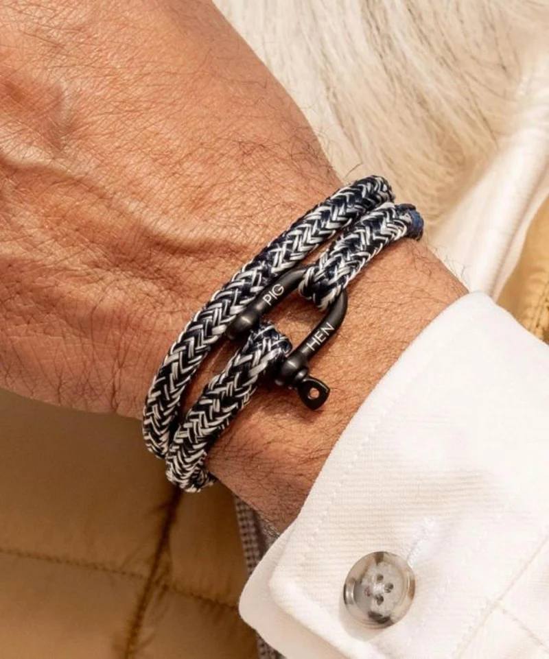 Pig & Hen Armband Salty Steve Navy/Offwhite