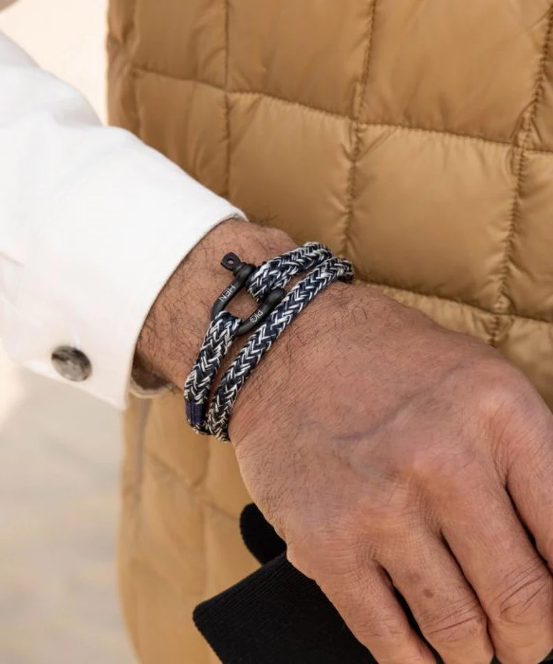 Pig & Hen Armband Salty Steve Navy/Offwhite