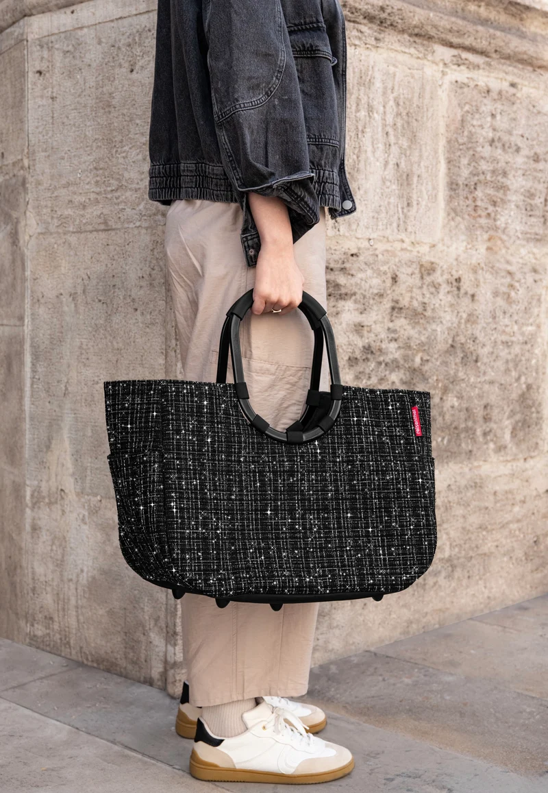 Loopshopper L Bouclé Black - Einkaufskorb