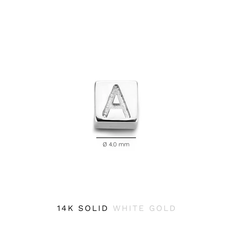 Isabel Bernard Saint Germain Felie 14 Karat | Weißgold Kubus Charm IB350051