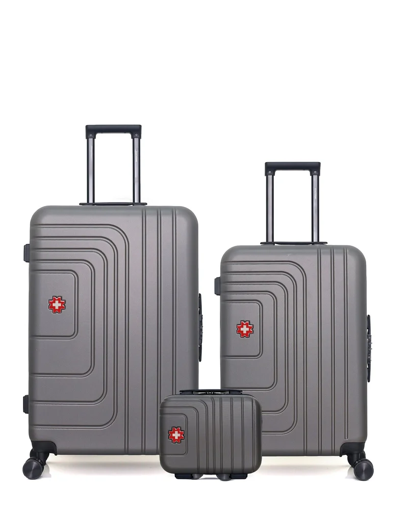 SWISS KOPPER – 3er-Pack – Großer Koffer, mittelgroßer Koffer und Kosmetikkoffer RUTI