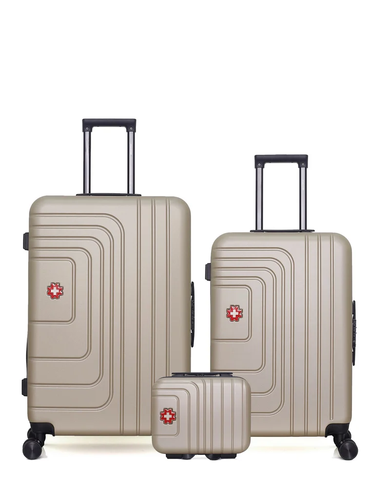 SWISS KOPPER – 3er-Pack – Großer Koffer, mittelgroßer Koffer und Kosmetikkoffer RUTI