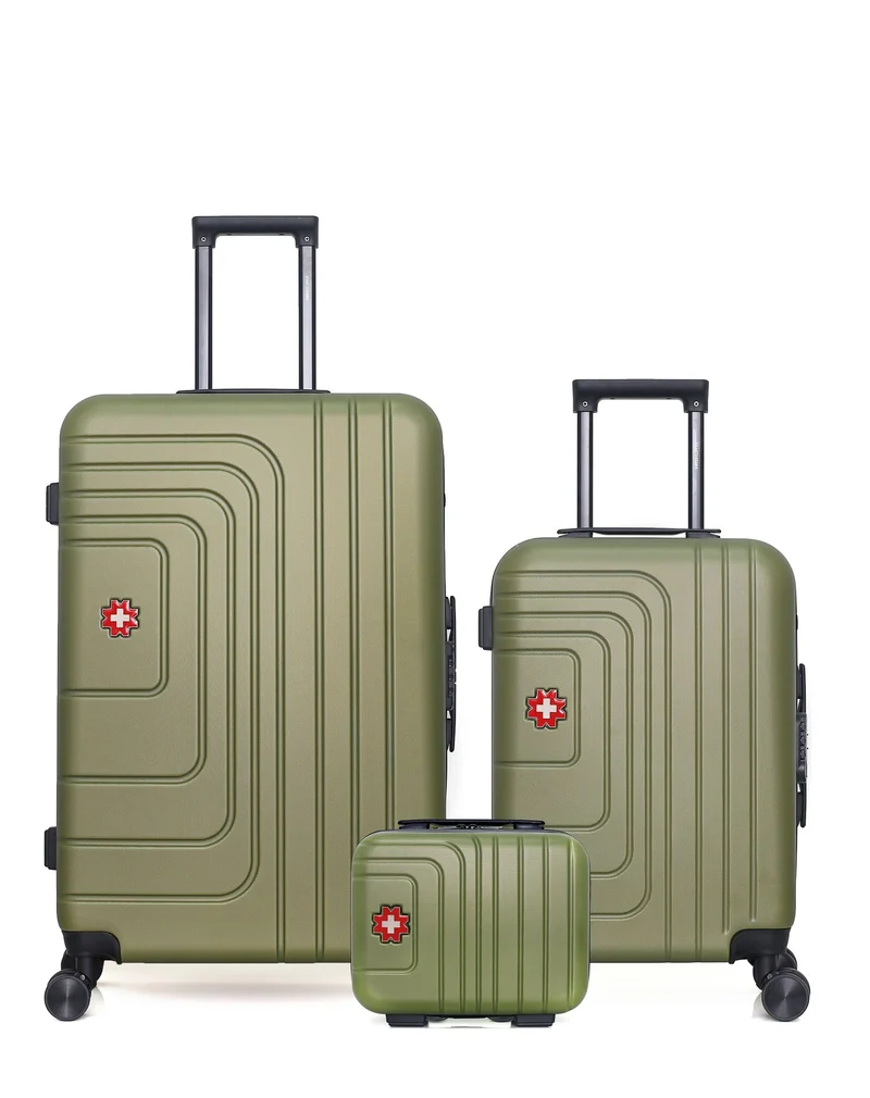 SWISS KOPPER – 3er-Pack – Großer Koffer, Handgepäck und Kosmetikkoffer RUTI