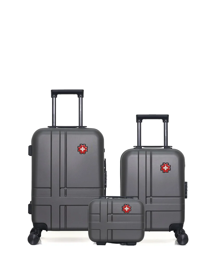 SWISS KOPPER – 3er-Pack – Handgepäck, Handgepäck XXS und Kosmetikkoffer USTER