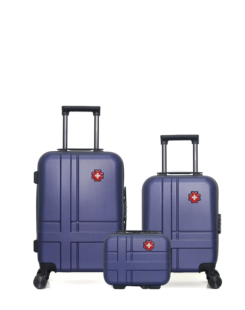 SWISS KOPPER – 3er-Pack – Handgepäck, Handgepäck XXS und Kosmetikkoffer USTER