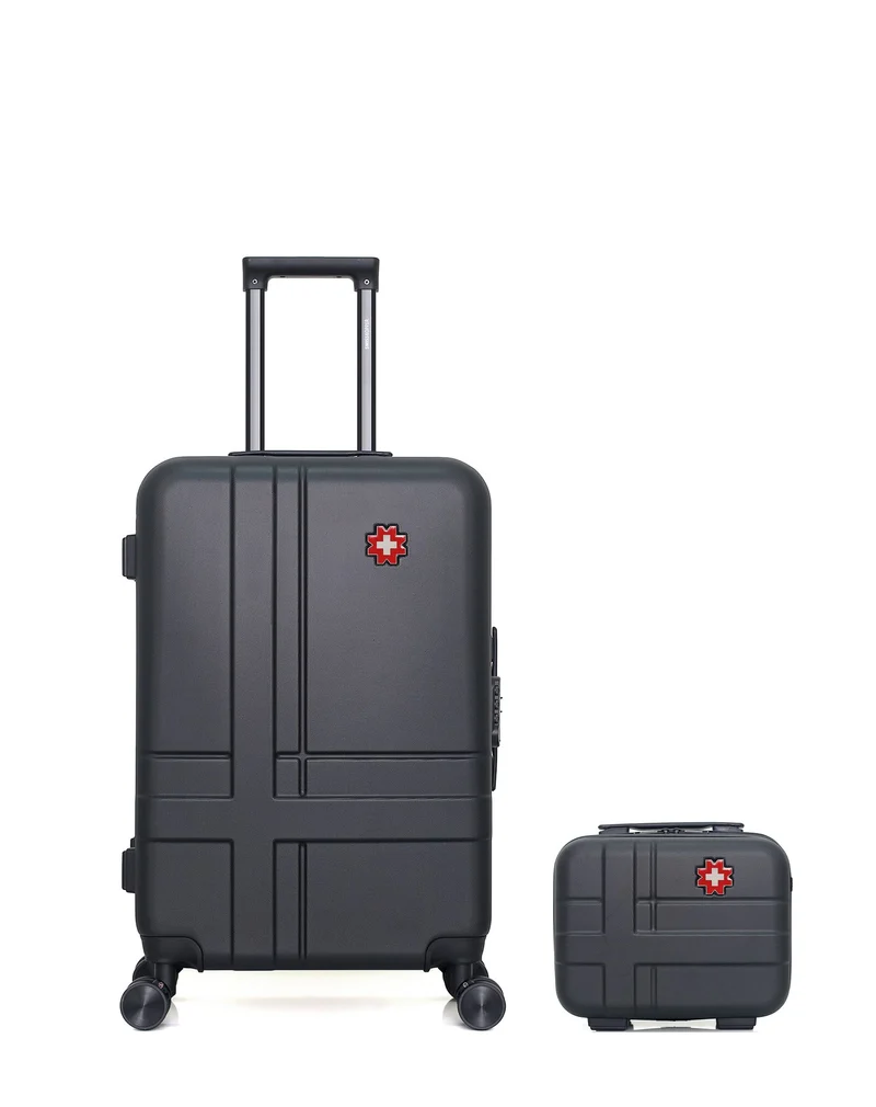 SWISS KOPPER – 2er-Pack – Mittelgroßer Koffer und Kosmetikkoffer USTER