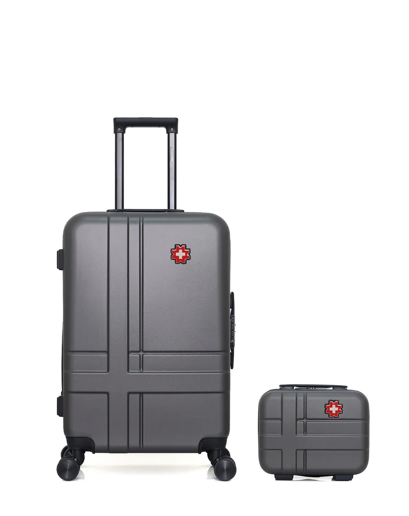 SWISS KOPPER – 2er-Pack – Mittelgroßer Koffer und Kosmetikkoffer USTER
