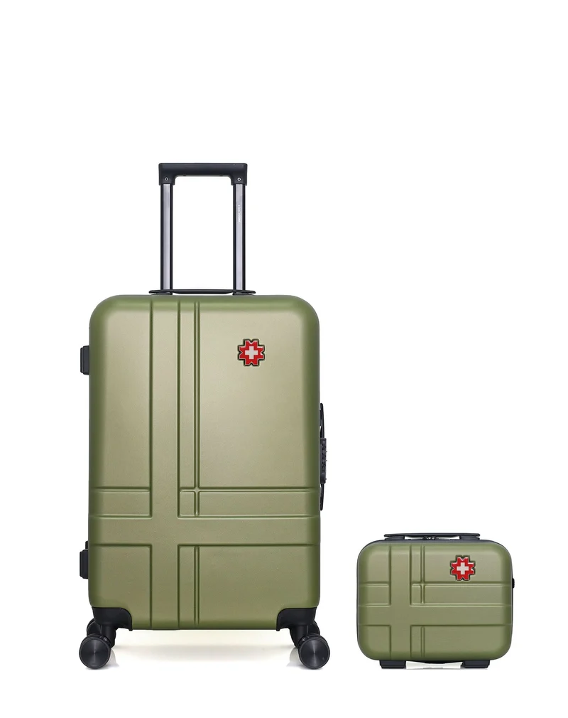 SWISS KOPPER – 2er-Pack – Mittelgroßer Koffer und Kosmetikkoffer USTER