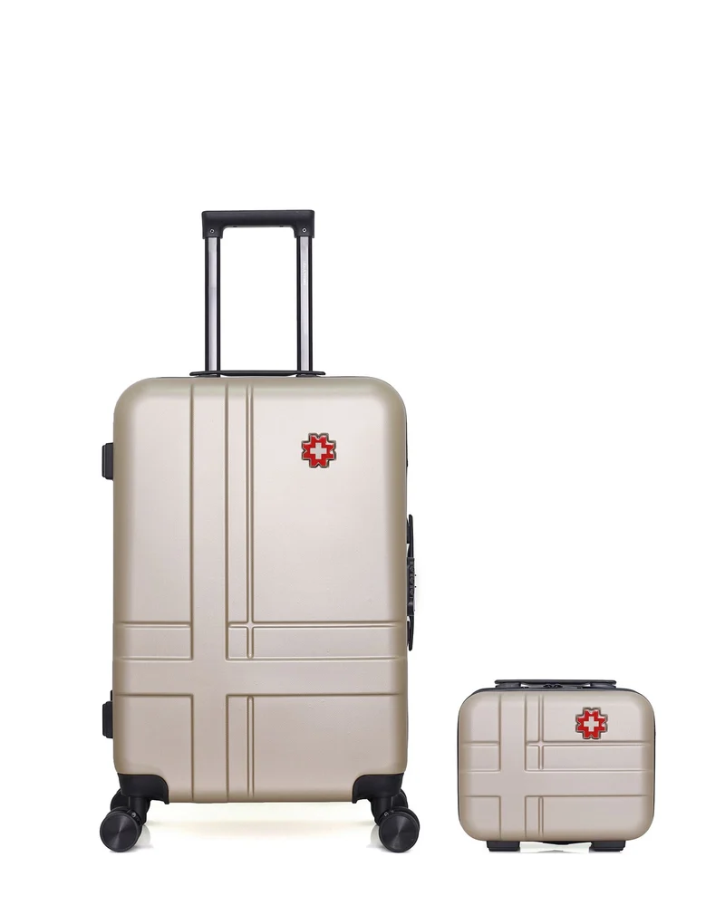 SWISS KOPPER – 2er-Pack – Mittelgroßer Koffer und Kosmetikkoffer USTER
