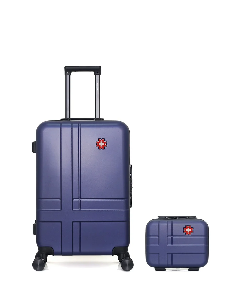 SWISS KOPPER – 2er-Pack – Mittelgroßer Koffer und Kosmetikkoffer USTER