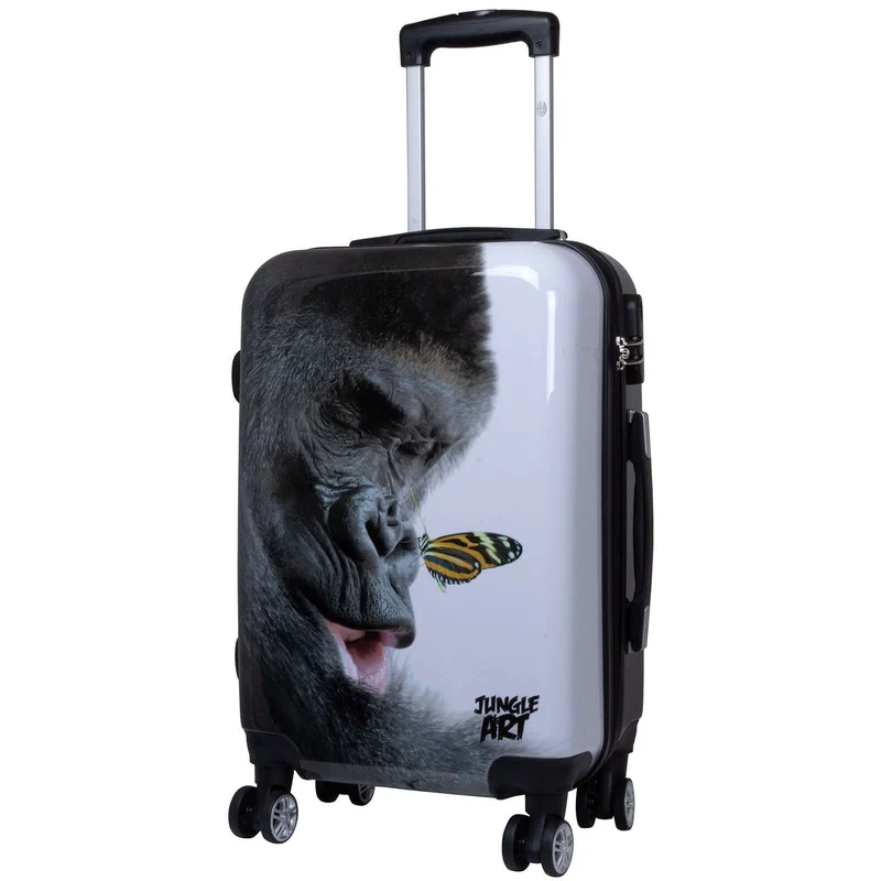 Motivkoffer Design Gorilla mit Schmetterling – Reisekoffer mit Motiv – Hartschale ABS/Polycarbonat – S M L – leicht & robust