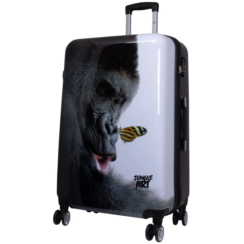 Motivkoffer Design Gorilla mit Schmetterling – Reisekoffer mit Motiv – Hartschale ABS/Polycarbonat – S M L – leicht & robust