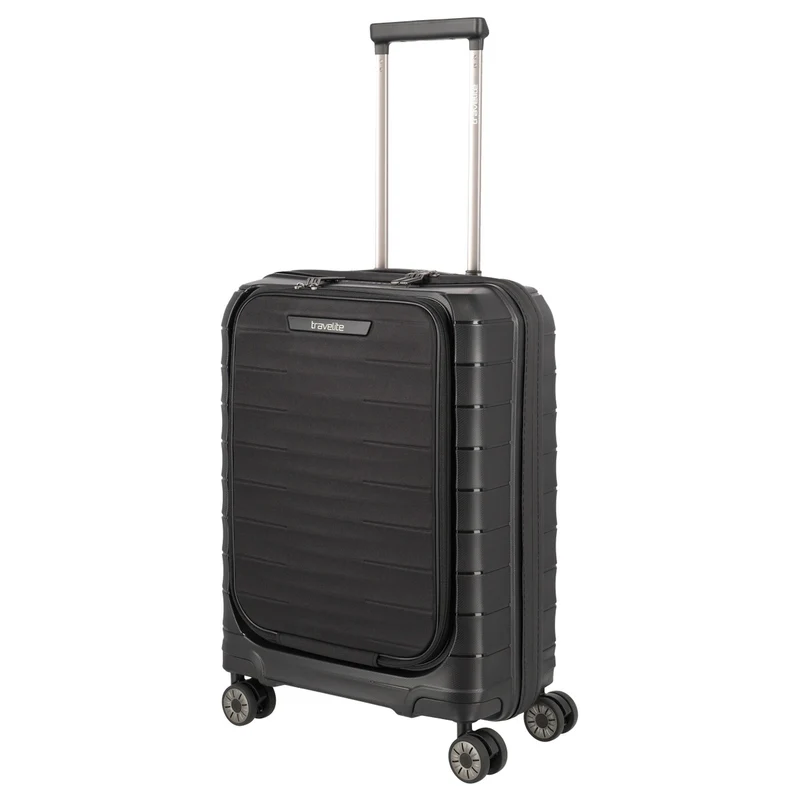 Travelite Mooby - 4-Rollen-Kabinentrolley mit Vortasche S 55 cm (black)