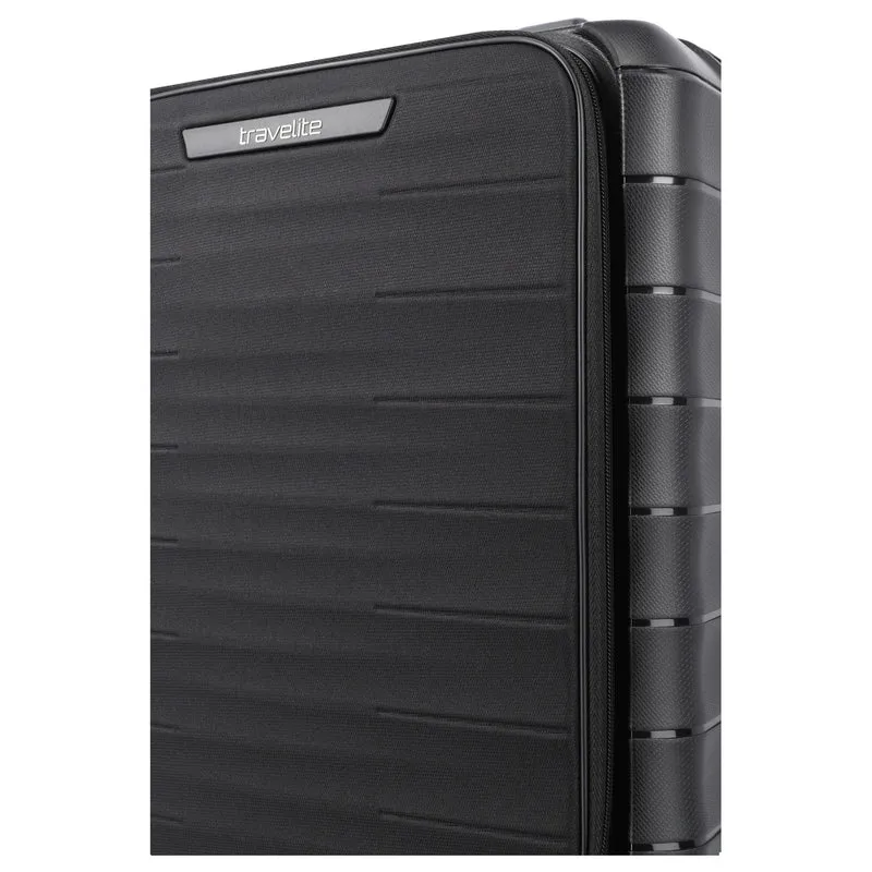 Travelite Mooby - 4-Rollen-Kabinentrolley mit Vortasche S 55 cm (black)