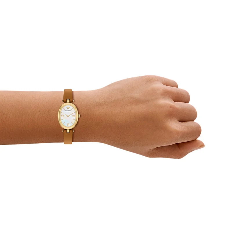 Emporio Armani Oval White Dial Watch AR11780