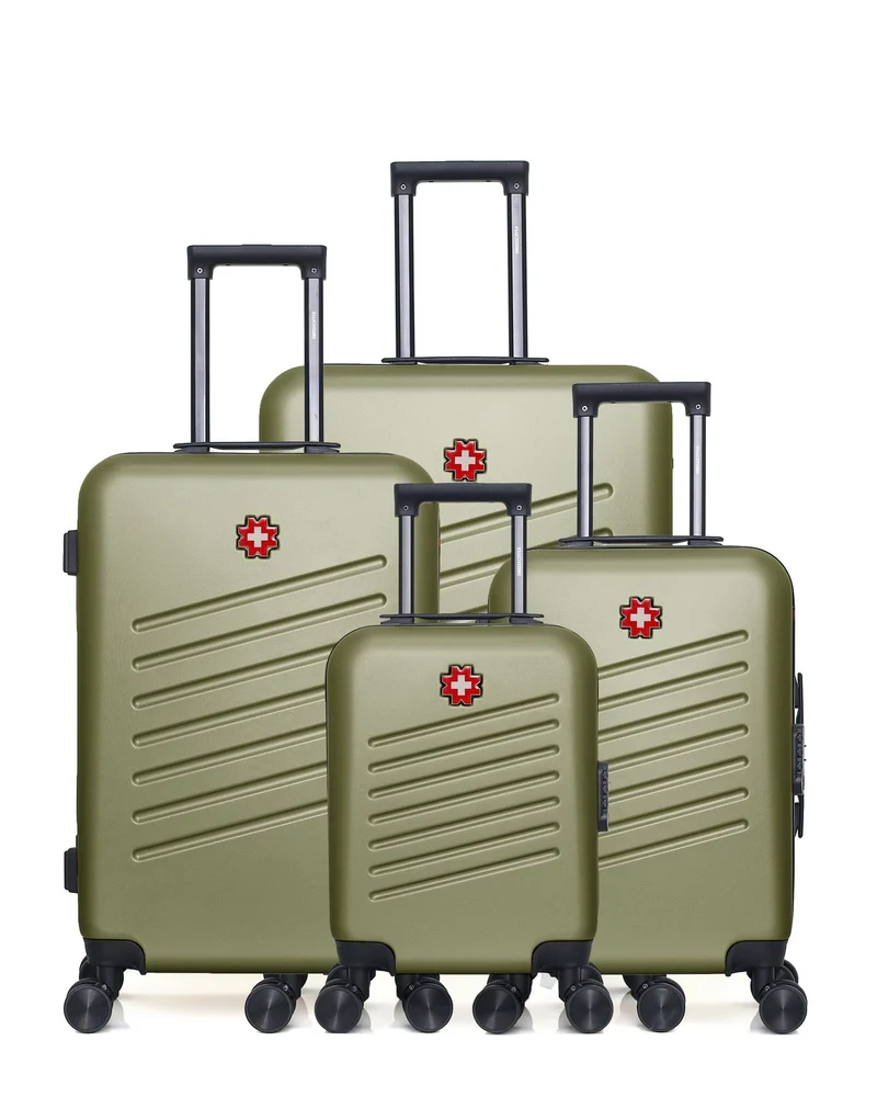 SWISS KOPPER – 4er-Pack: Großer Koffer, mittelgroßer Koffer, Handgepäck und Handgepäck XXS ZURICH