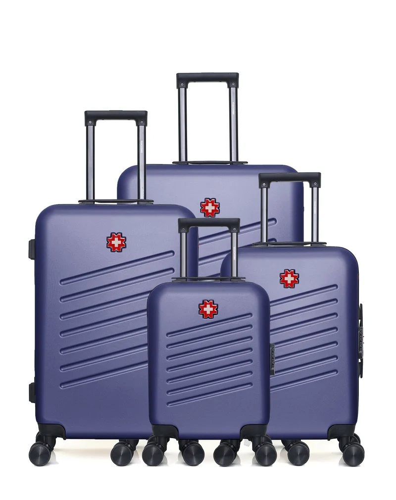 SWISS KOPPER – 4er-Pack: Großer Koffer, mittelgroßer Koffer, Handgepäck und Handgepäck XXS ZURICH