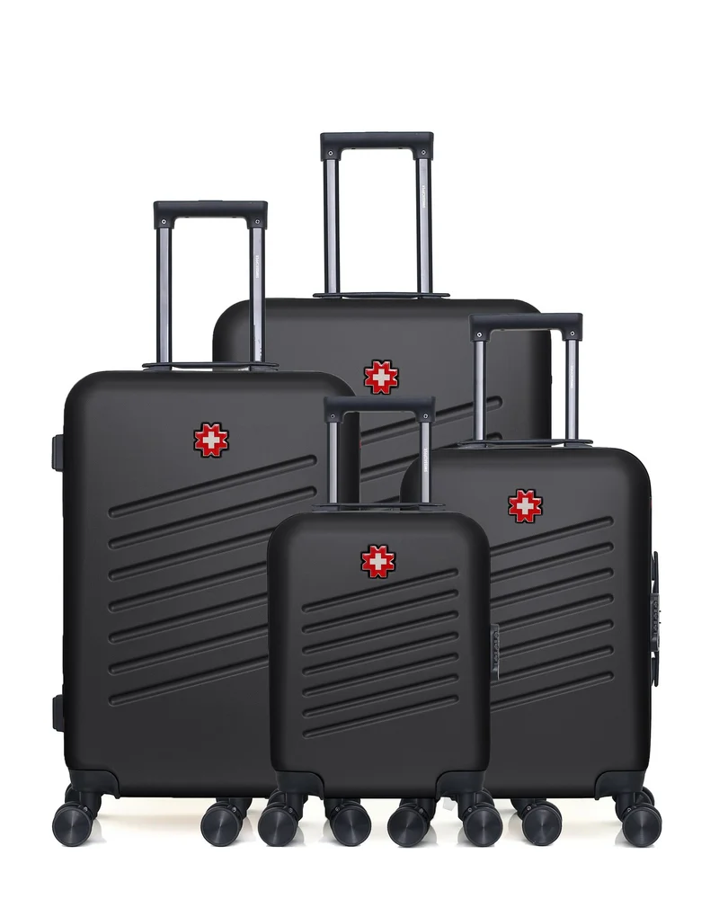 SWISS KOPPER – 4er-Pack: Großer Koffer, mittelgroßer Koffer, Handgepäck und Handgepäck XXS ZURICH
