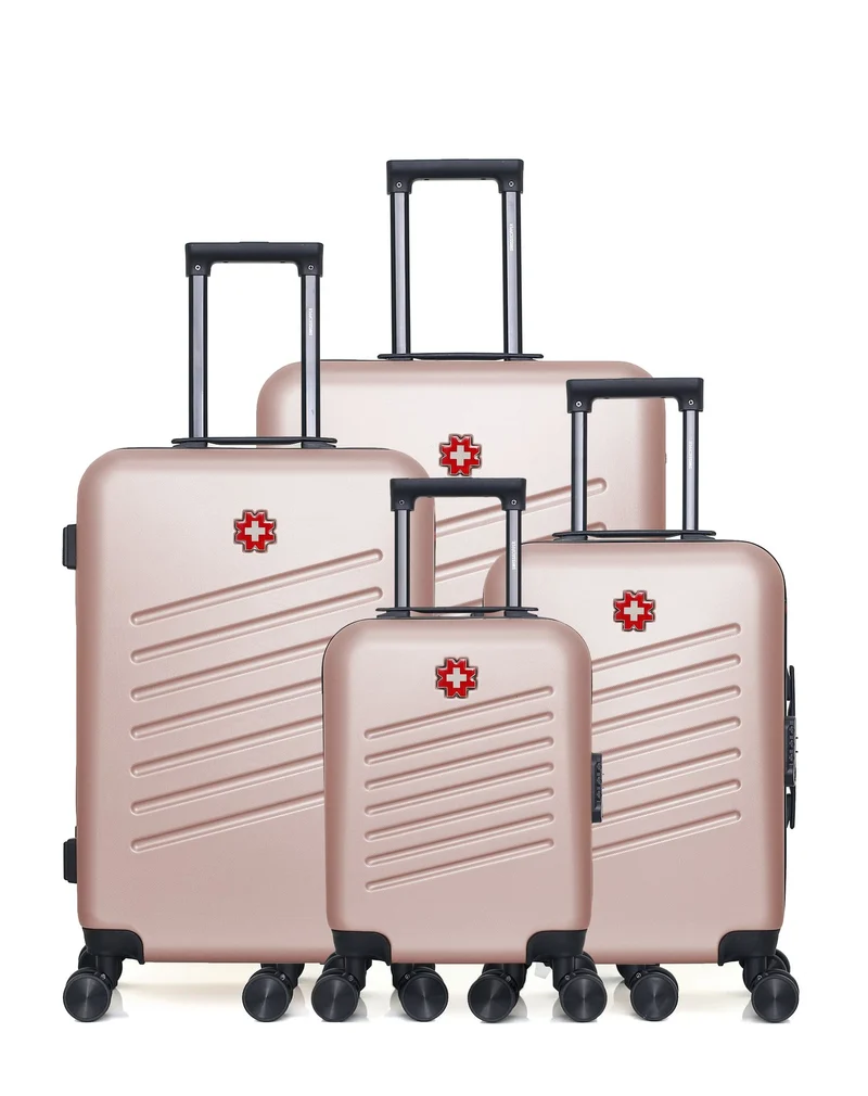 SWISS KOPPER – 4er-Pack: Großer Koffer, mittelgroßer Koffer, Handgepäck und Handgepäck XXS ZURICH