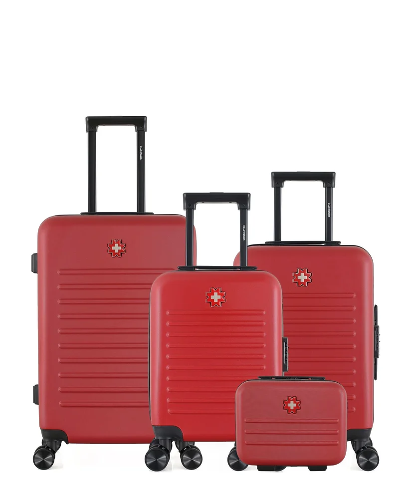 SWISS KOPPER – 4er-Pack: Mittelgroßer Koffer, Handgepäck, Handgepäck XXS und Kosmetikkoffer WIL
