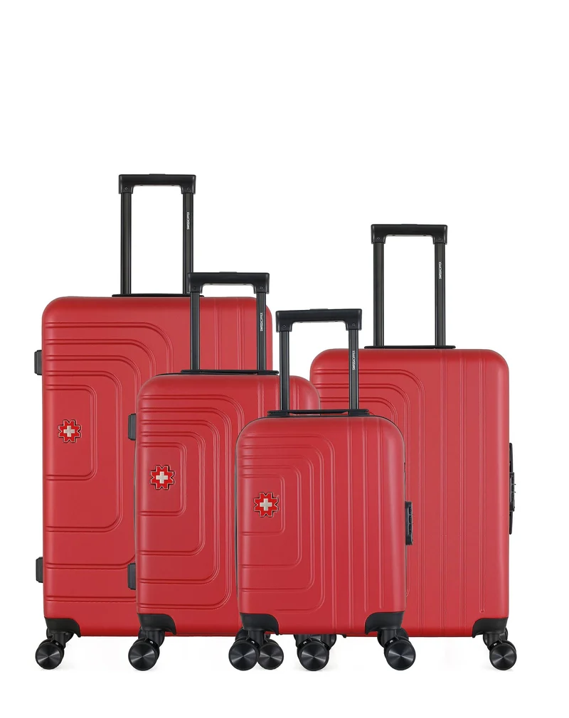 SWISS KOPPER – 4er-Pack: Großer Koffer, mittelgroßer Koffer, Handgepäck und Handgepäck XXS RUTI