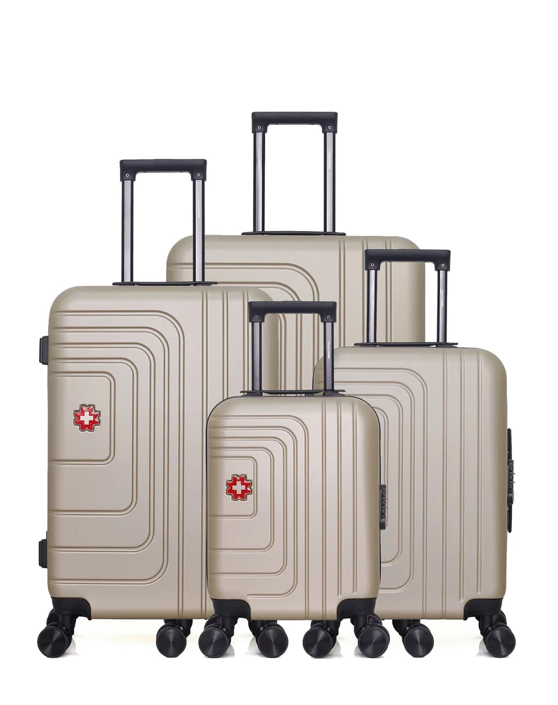 SWISS KOPPER – 4er-Pack: Großer Koffer, mittelgroßer Koffer, Handgepäck und Handgepäck XXS RUTI