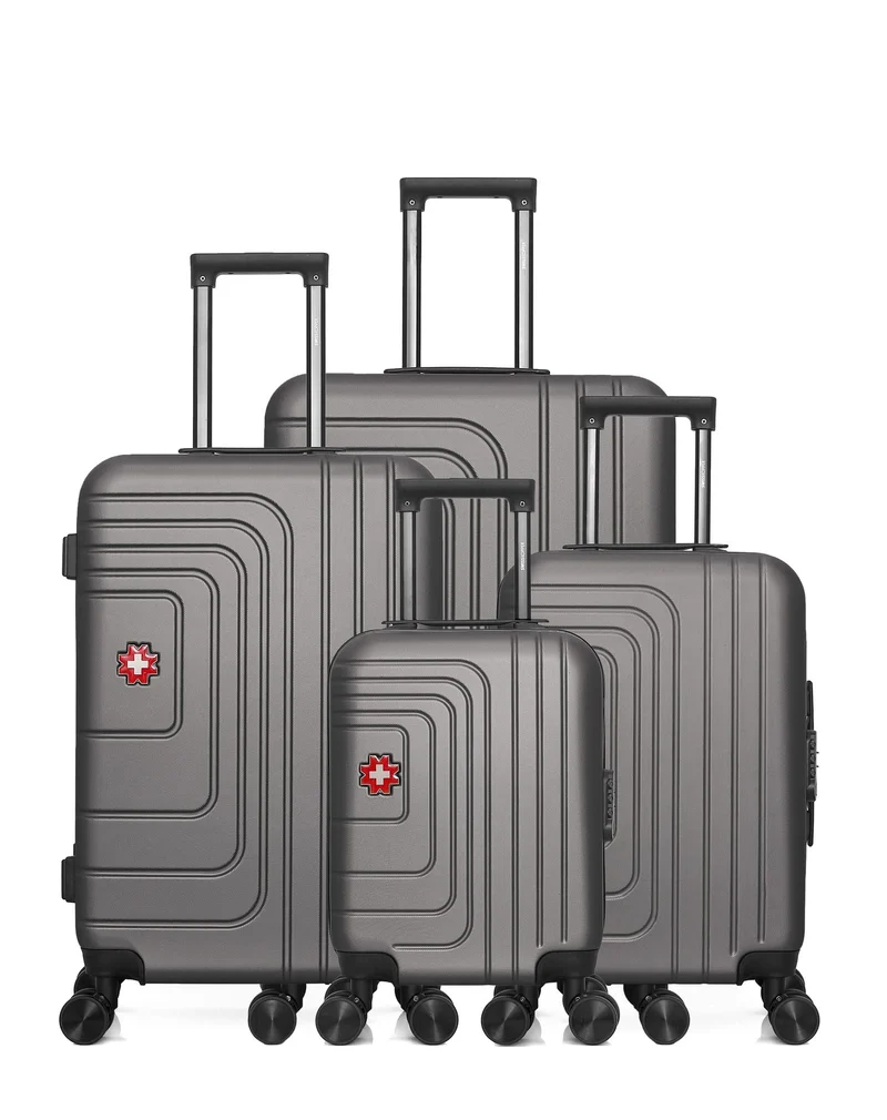 SWISS KOPPER – 4er-Pack: Großer Koffer, mittelgroßer Koffer, Handgepäck und Handgepäck XXS RUTI