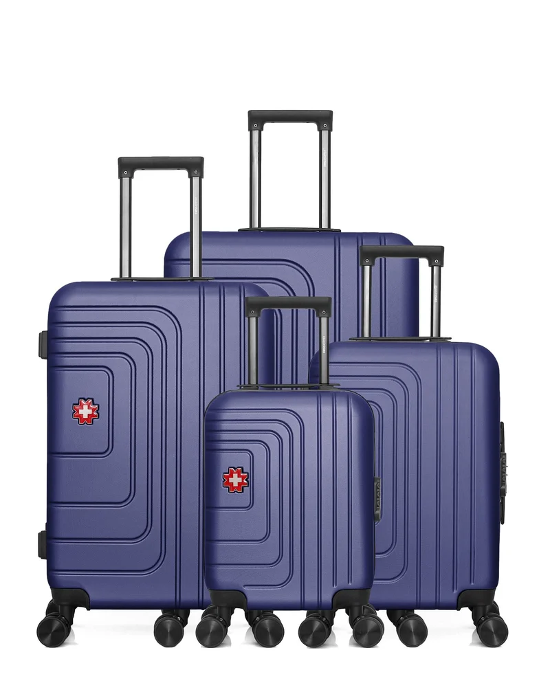 SWISS KOPPER – 4er-Pack: Großer Koffer, mittelgroßer Koffer, Handgepäck und Handgepäck XXS RUTI