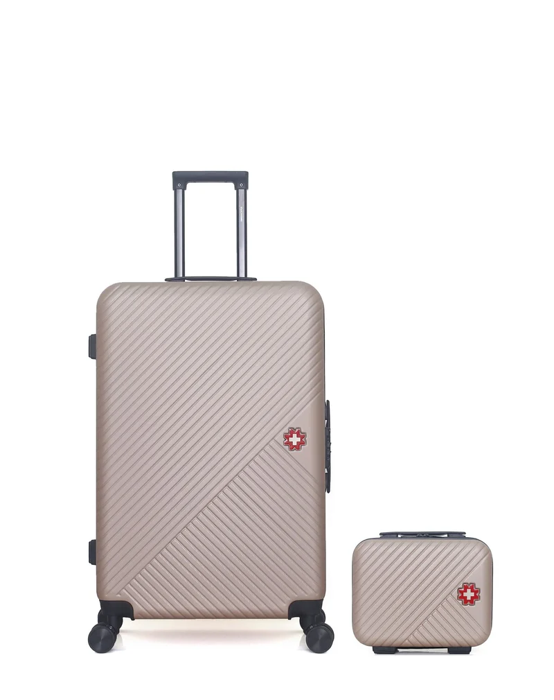 SWISS KOPPER – 2er-Pack: Großer Koffer und Kosmetikkoffer SPIEZ