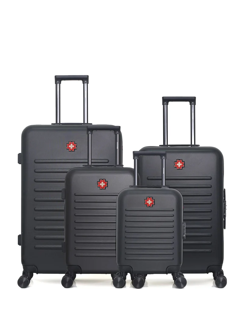 SWISS KOPPER – 4er-Pack: Großer Koffer, mittelgroßer Koffer, Handgepäck und Handgepäck XXS SPIEZ