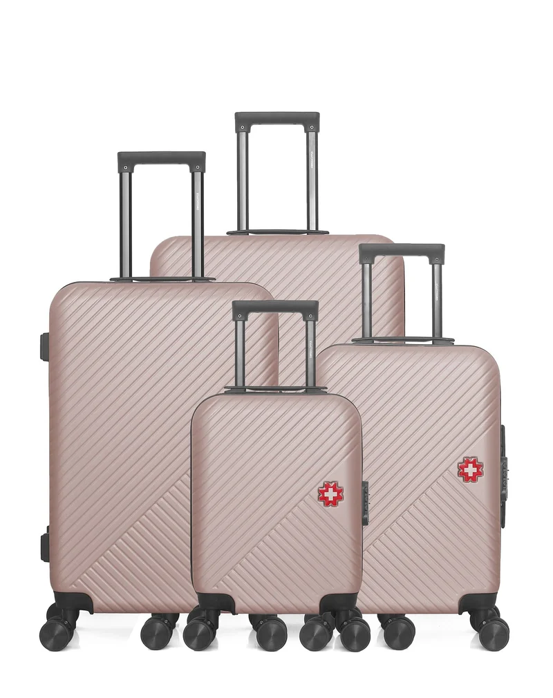 SWISS KOPPER – 4er-Pack: Großer Koffer, mittelgroßer Koffer, Handgepäck und Handgepäck XXS SPIEZ