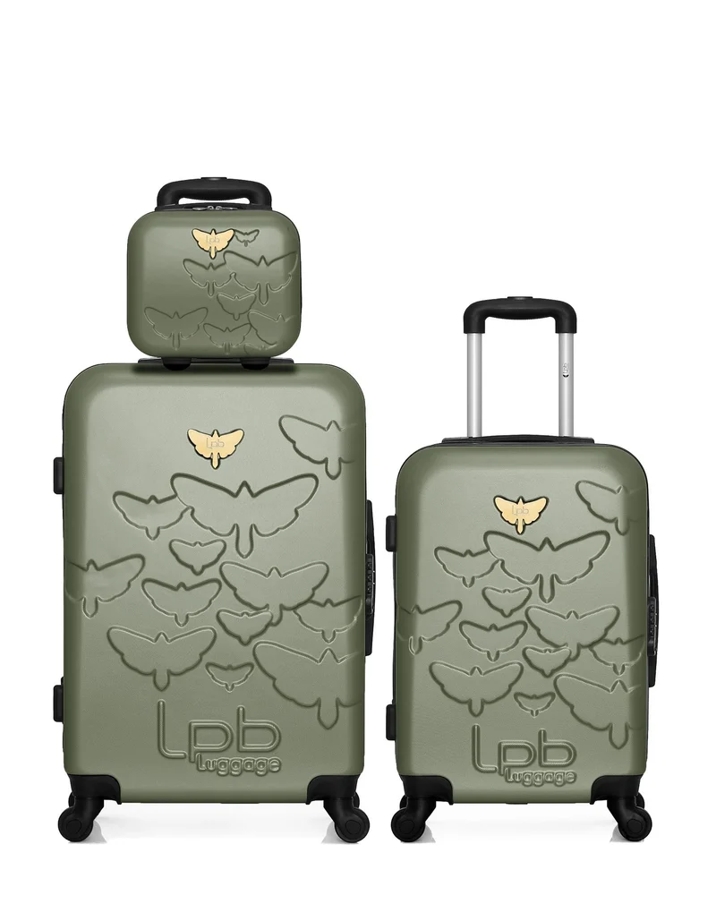 LPB LUGGAGE - 3er-Pack: Mittelgroßer Koffer, Handgepäck und Kosmetikkoffer AELYS