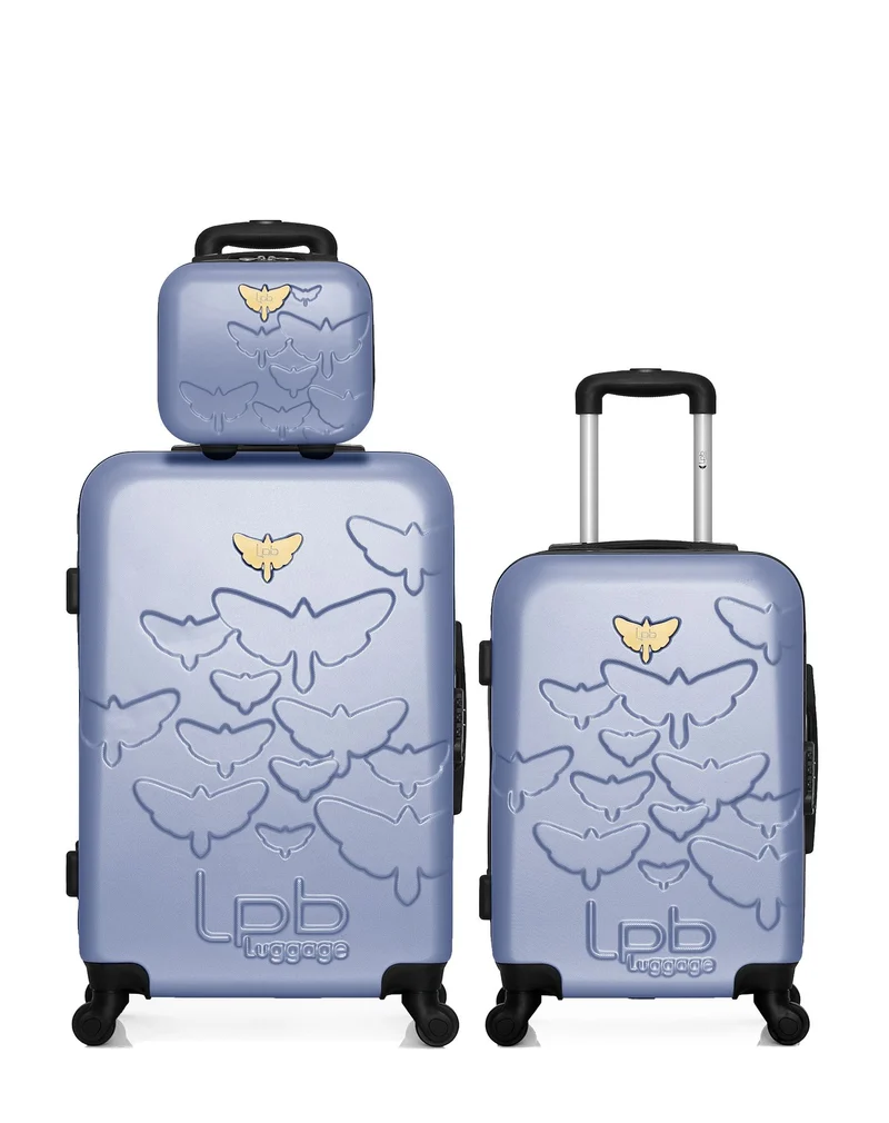 LPB LUGGAGE - 3er-Pack: Mittelgroßer Koffer, Handgepäck und Kosmetikkoffer AELYS