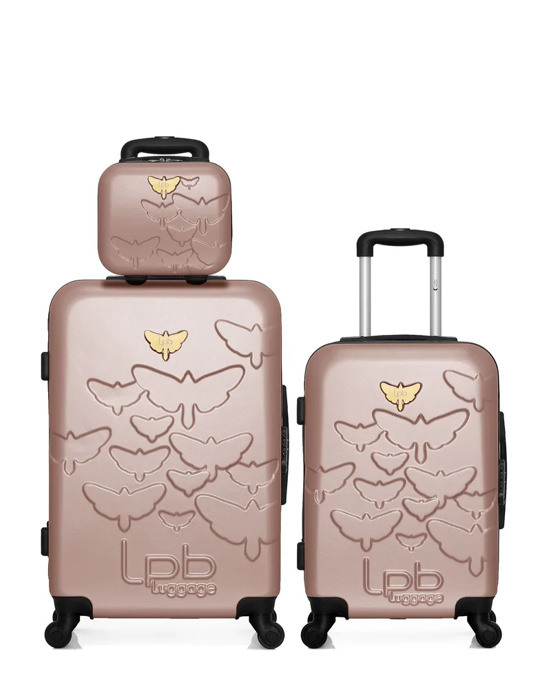 LPB LUGGAGE - 3er-Pack: Mittelgroßer Koffer, Handgepäck und Kosmetikkoffer AELYS