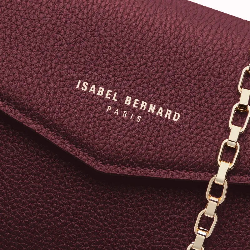 Isabel Bernard Honoré Lina Bordeauxrote Clutch Mit Abnehmbarer Schulterkette IB21135-052