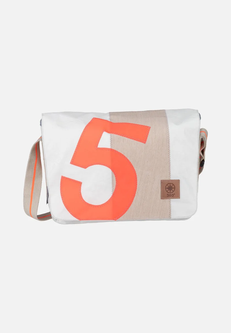 Barkasse Mini Weiss/Sand/Zahl Orange - Messenger Bag