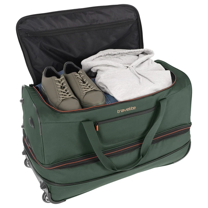Travelite Basics - Rollenreisetasche 98/119L 70 cm erw. (dunkelgrün)