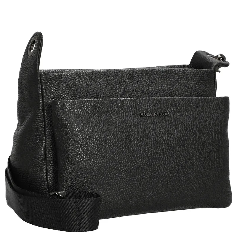 Mandarina Duck Mellow Leather - Umhängetasche 36 cm (nero)
