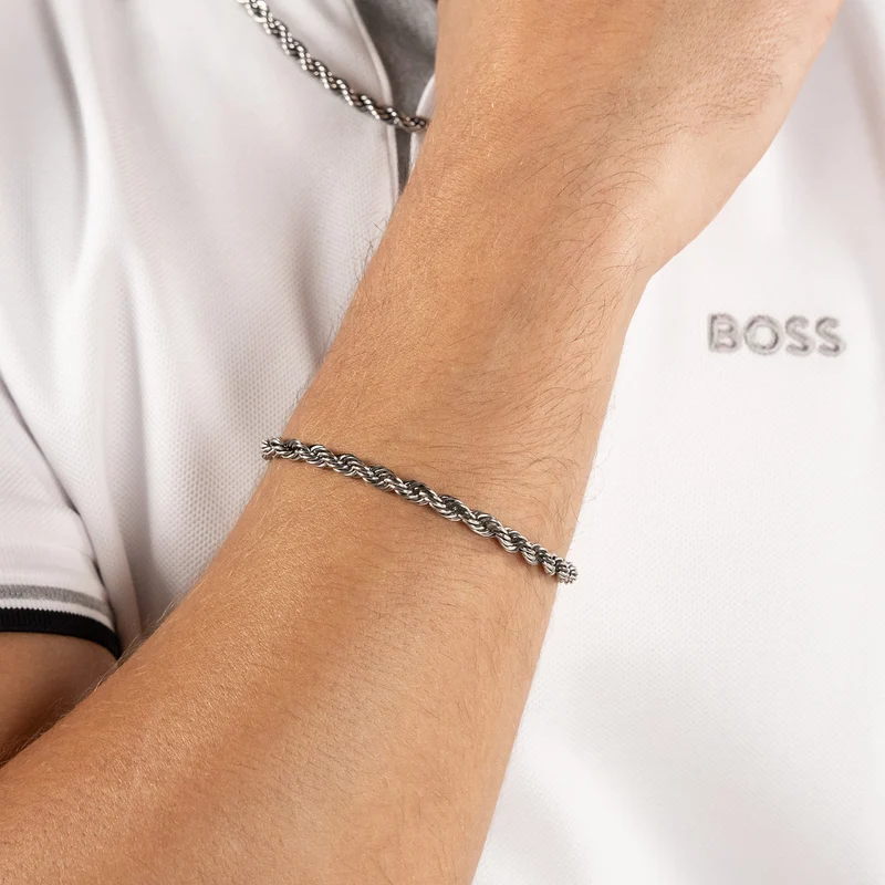 Hugo Boss Edelstahl Silberfarbenes Herren Gliederarmband HBJ1580809M