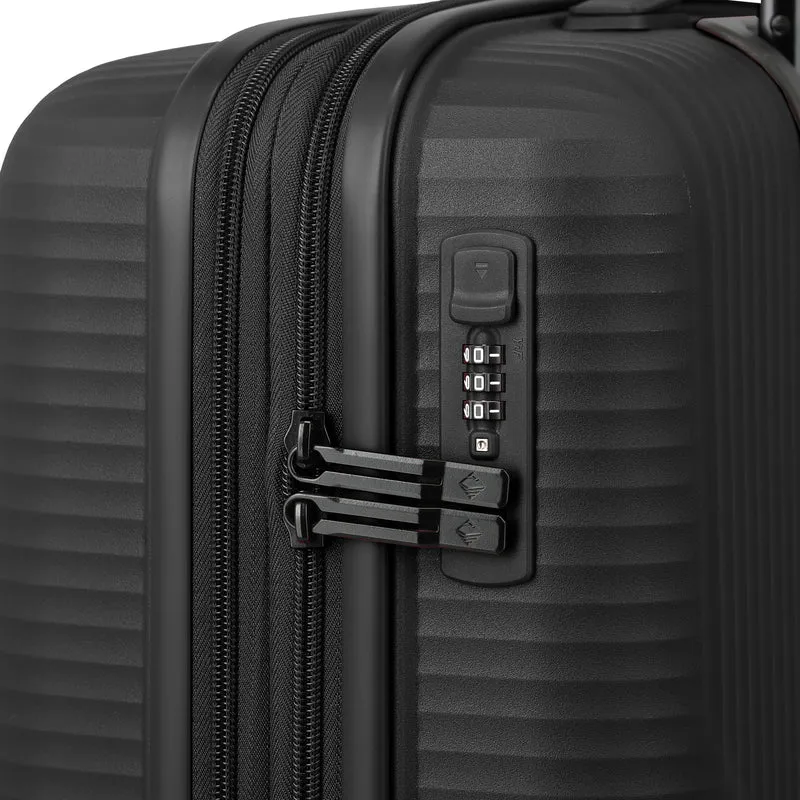 Travelite Air Stripe - 4-Rollen-Kabinentrolley S 55 cm erw. (black)