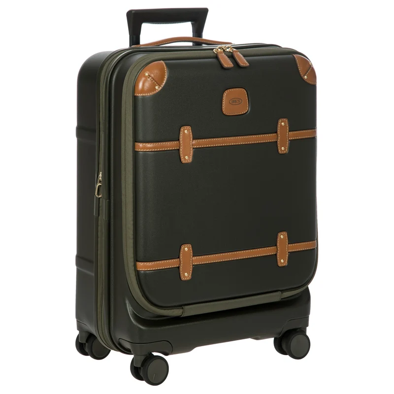 Brics Bellagio - 4-Rollen-Kabinentrolley mit Vortasche 55 cm erw. recycelt (olive)