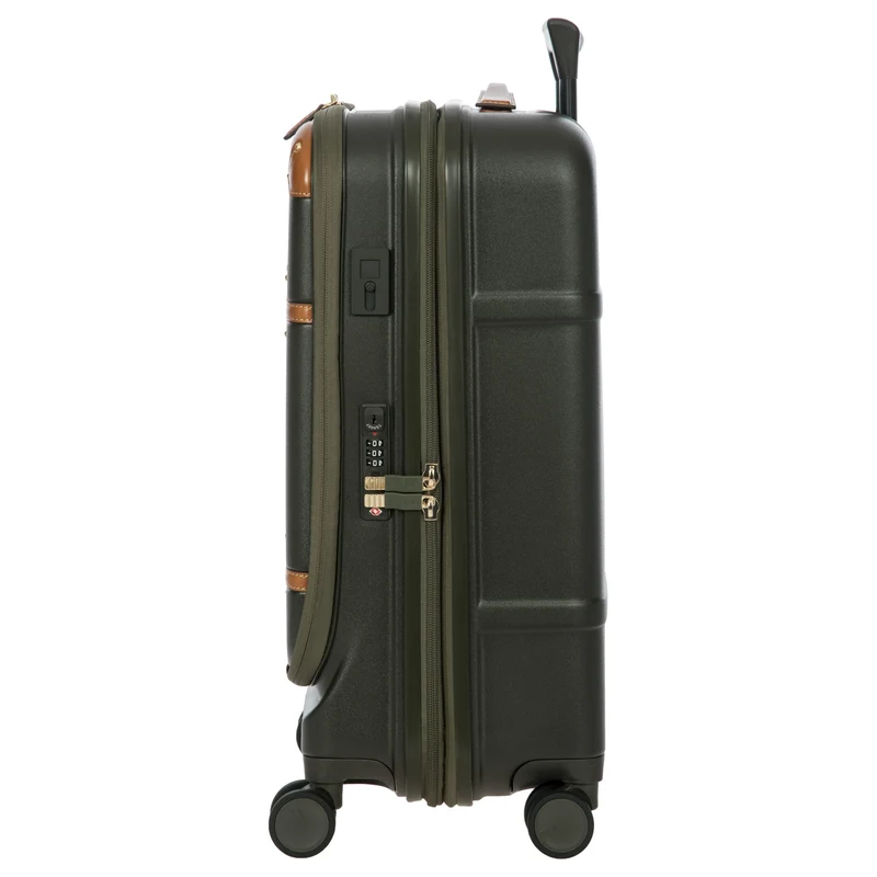 Brics Bellagio - 4-Rollen-Kabinentrolley mit Vortasche 55 cm erw. recycelt (olive)