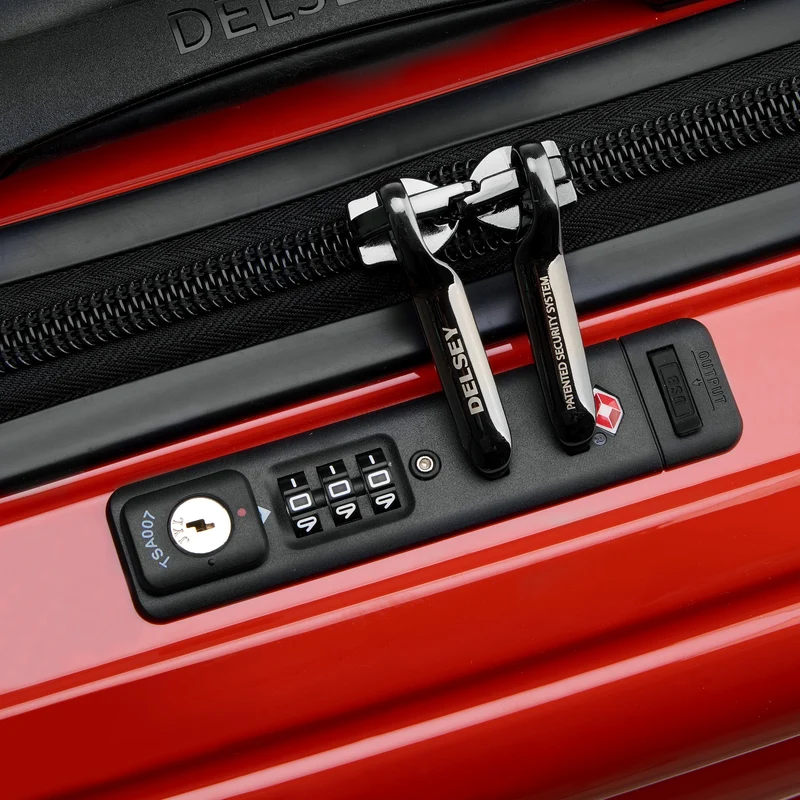 Delsey Paris Shadow 5.0 - 4-Rollen-Kabinentrolley Slim Line USB 55 cm (rot)